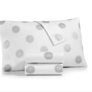 SANDERS Metallic-Print 3-Pc. Twin Sheet Set, 200-Thread Count Cotton Blend